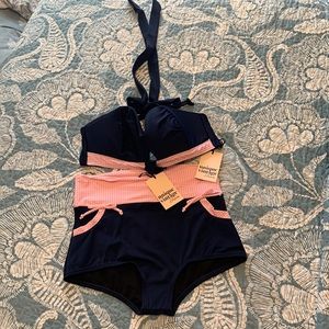 Unique Vintage 2 Piece Gingham Retro Swimsuit
